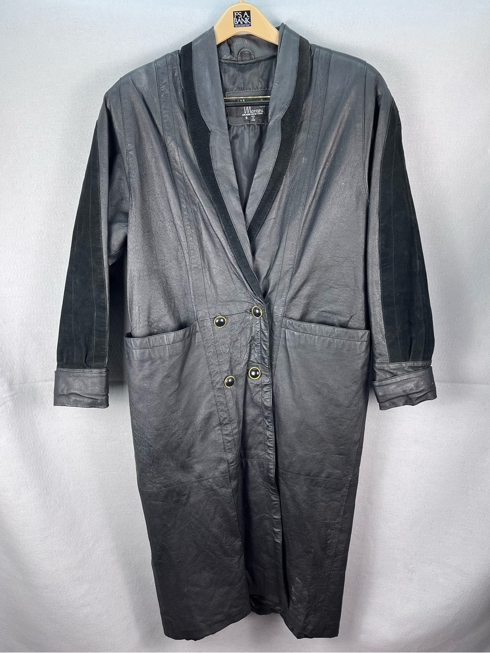 Marco Morani Leather Womens Full Length Coat Jacket Overcoat Trench Duster Sz S